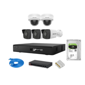 Trọn bộ 5 camera IP Hikvision 2MP