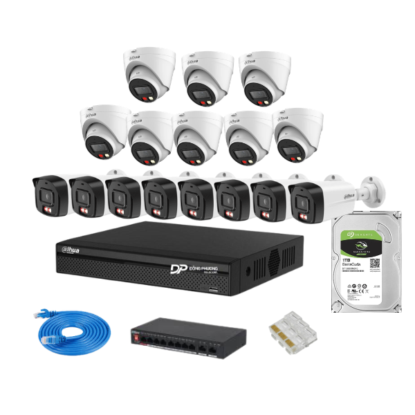 Trọn bộ 16 camera IP Dahua 2MP