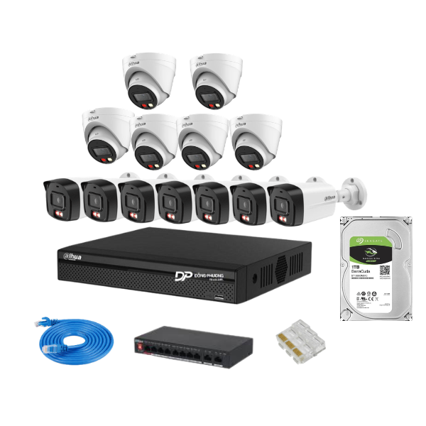 Trọn bộ 13 camera IP Dahua 2MP