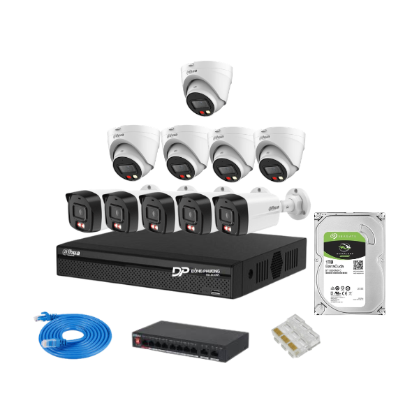 Trọn bộ 10 camera IP Dahua 2MP