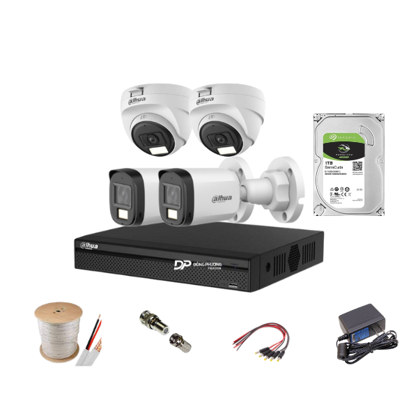 Trọn bộ 4 camera Dahua 2MP